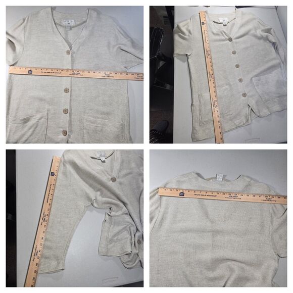 Vtg Campagnie Internationale Express Jacket Linen Blend Pockets Button Front | M - Picture 13 of 14